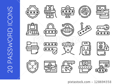 Password Security Icons Set Password Security Icons Set 128694358