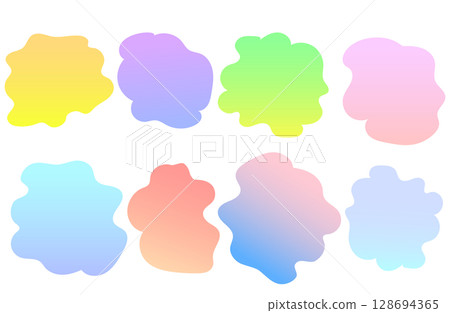 手繪柔和色彩波浪圓形背景 128694365