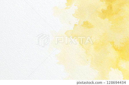 簡單的黃色水彩背景紋理 128694434