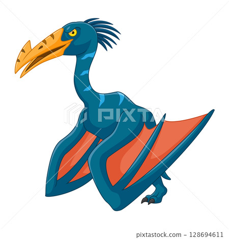 Cartoon Quetzalcoatlus isolated on white background 128694611