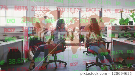 Economy, finance, business and technology concept digitally generated image 128694635