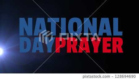 Image of national day prayer on black background with light Image of national day prayer on black background with light 128694690