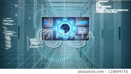 Image of data processing over computer wires Image of data processing over computer wires 128694758
