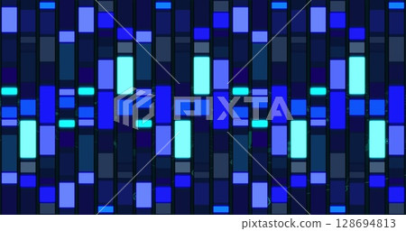 Image of moving shapes on black background 128694813