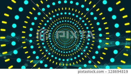 Image of moving shapes on black background Image of moving shapes on black background 128694819