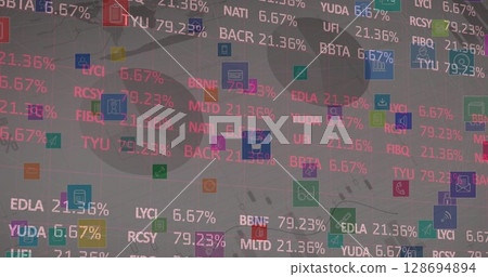 Image of data processing over white background 128694894