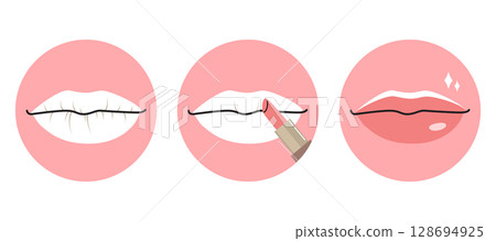 Lip Balm Application Infographic Cartoon Vector Lip Balm Application Infographic Cartoon Vector 128694925
