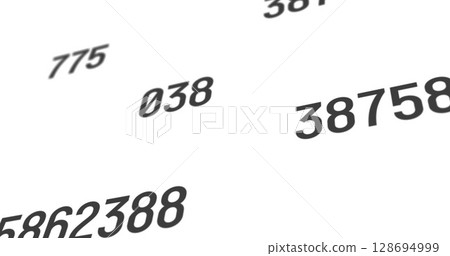 Displaying large black number 5862388 floating in abstract space, with other numbers, copy space Displaying large black number 5862388 floating in abstract space, with other numbers, copy space 128694999