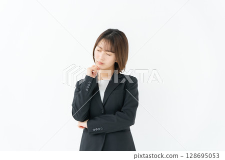 女商人，年輕女子，擔心 128695053