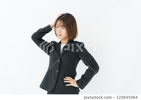 女商人，年輕女子，擔心 128695064