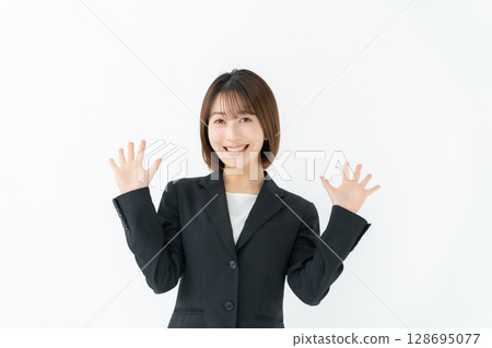 Business woman, young woman, surprised Business woman, young woman, surprised 128695077