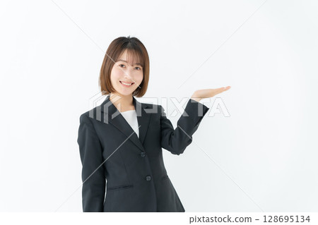 Business woman, young woman, waving her hands Business woman, young woman, waving her hands 128695134