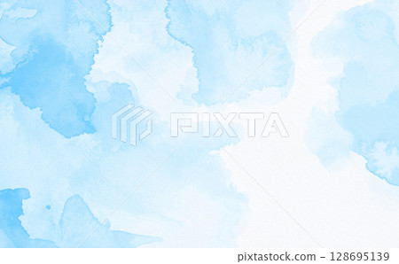 簡單的淺藍色水彩背景紋理 128695139