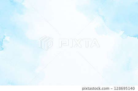 Simple light blue watercolor background texture 128695140