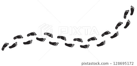 Footprint Vector Trail Cartoon Illustration Footprint Vector Trail Cartoon Illustration 128695172