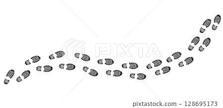 Trekking Shoe Trail Cartoon Vector Illustration Trekking Shoe Trail Cartoon Vector Illustration 128695173