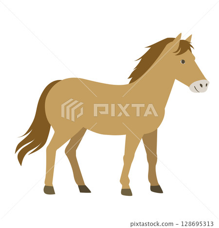 可愛的馬圖 128695313