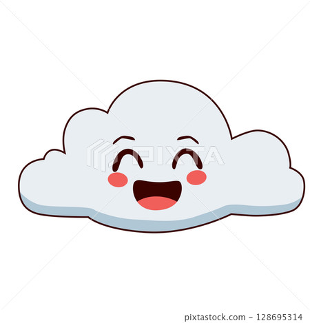 Cheerful Cloud Character Cartoon Emotion Concept Vector Illustration Cheerful Cloud Character Cartoon Emotion Concept Vector Illustration 128695314
