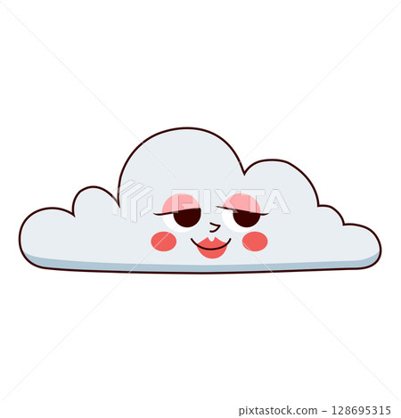 Feminine Cloud Character Cartoon Emotion Concept Vector Illustration 128695315