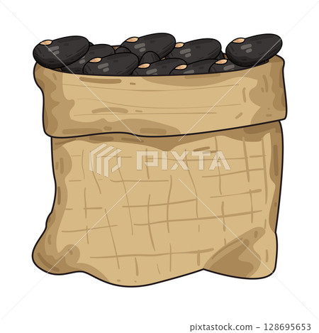 sack of beans illustration  128695653