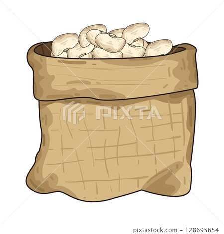sack of beans illustration  128695654