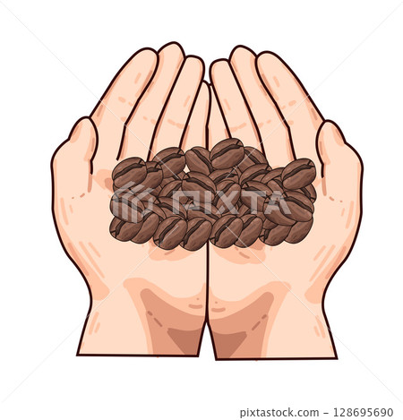hand holding beans 128695690