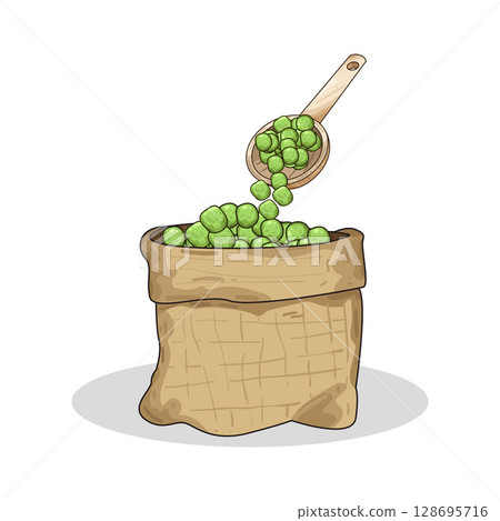 illustration of sack of beans illustration of sack of beans 128695716