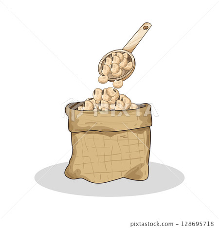illustration of sack of beans 128695718