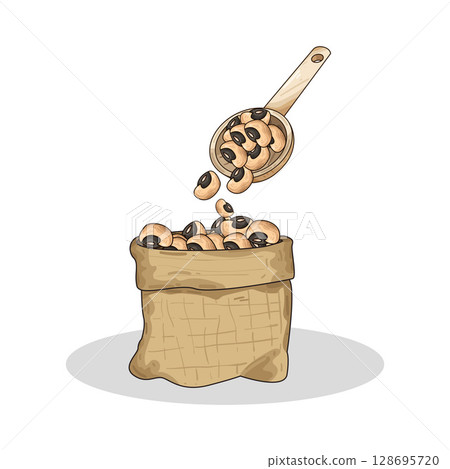 illustration of sack of beans 128695720