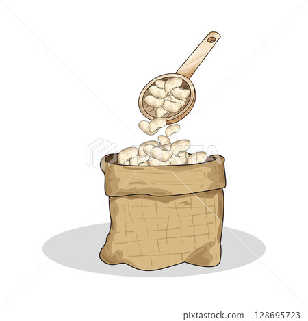 illustration of sack of beans illustration of sack of beans 128695723