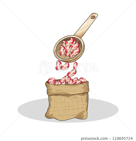illustration of sack of beans 128695724