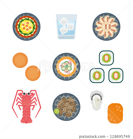 Miyazaki gourmet illustration set 128695749