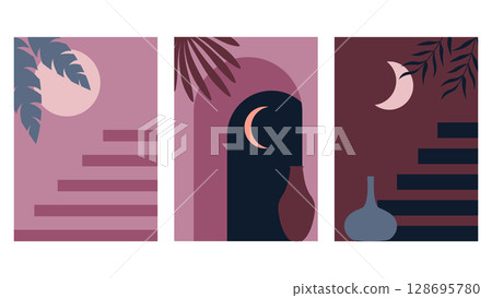 set of minimalistic posters 128695780