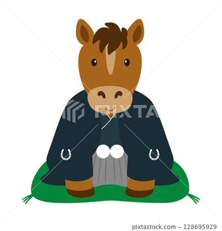 一匹身穿和服的公馬正在向新年致意_2 一匹身穿和服的公馬正在向新年致意_2 128695929