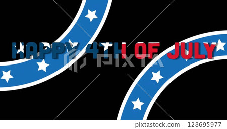 Image of happy 4th of july text over flag of usa Image of happy 4th of july text over flag of usa 128695977