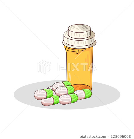illustration of pill bottle illustration of pill bottle 128696008