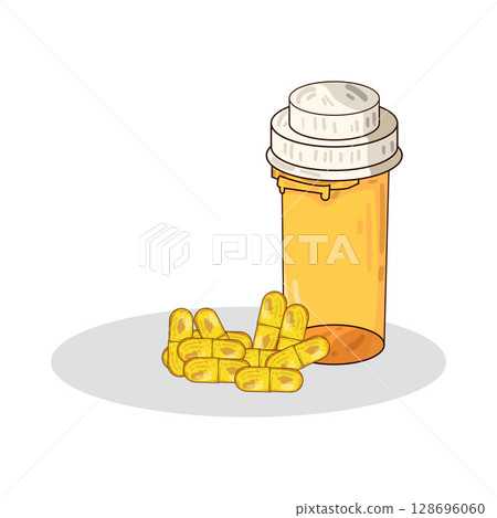 illustration of pill bottle illustration of pill bottle 128696060