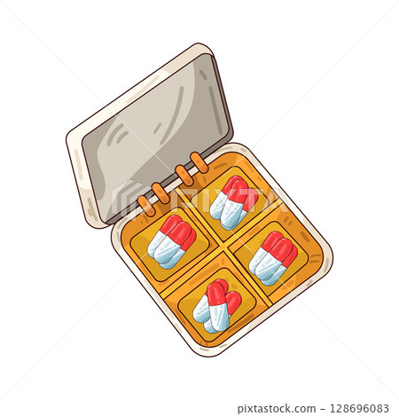illustration of pill organizer illustration of pill organizer 128696083