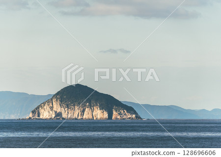 [Tokyo Kyushu Ferry bound for Mayu Shinmoji sails off the coast of Kashiwajima, Kochi Prefecture, Kabaojima] 128696606