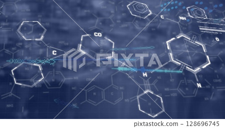 Image of data processing over blurred background 128696745