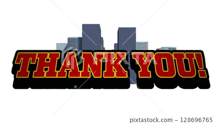 Image of thank you text over cityscape Image of thank you text over cityscape 128696765