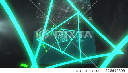 Image of data processing over shapes Image of data processing over shapes 128696809