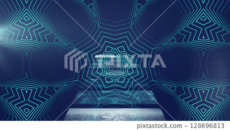 Image of data processing over shapes 128696813