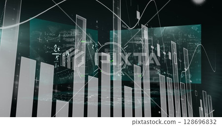 Image of data processing over black background 128696832