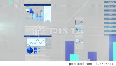 Image of data processing over white background Image of data processing over white background 128696844