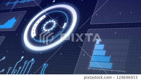 Image of data processing over dark background 128696853