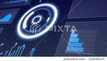 Image of data processing over dark background Image of data processing over dark background 128696854