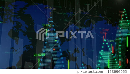 Image of data processing over dark background 128696963