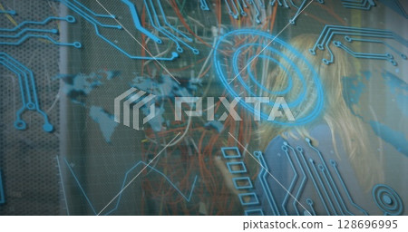Image of text with globe and network of connections Image of text with globe and network of connections 128696995