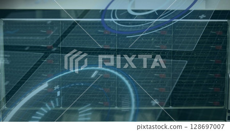 Image of digital scope over server room Image of digital scope over server room 128697007